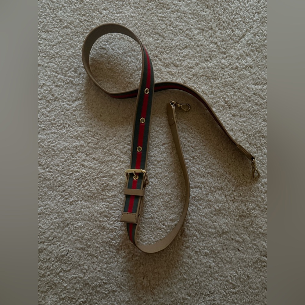 Bandolier Adjustable Crossbody Red and Green Stripe Strap